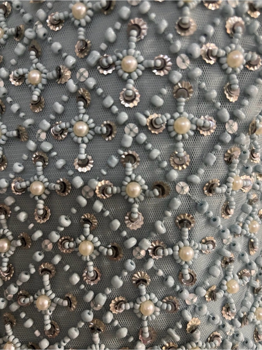 Adrianna Papell Light Blue Beaded Chiffon Dress - Picture 5 of 10
